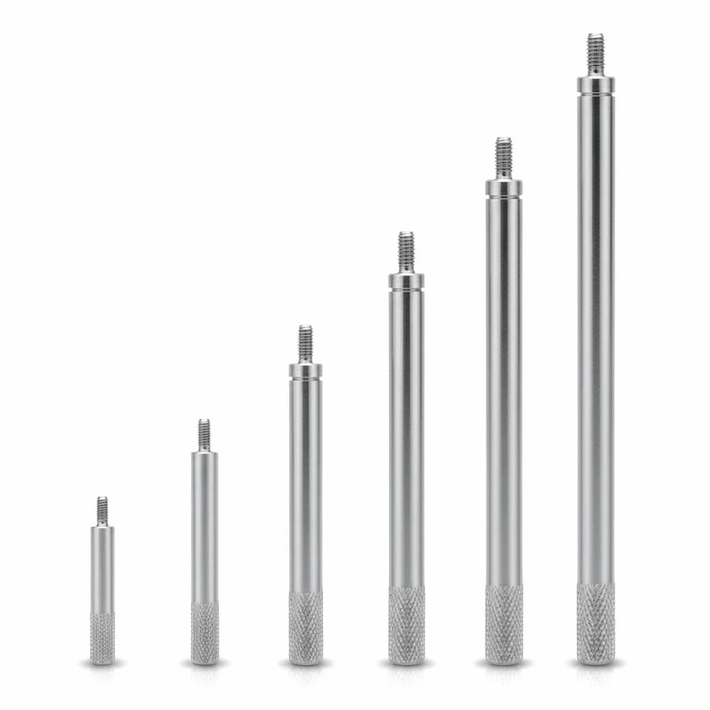 6PCS M2.5 Thread Dial Indicator Extension Rod 5mm Diameter 30mm to 150mm Digital Indicator Stem Stainless Steel