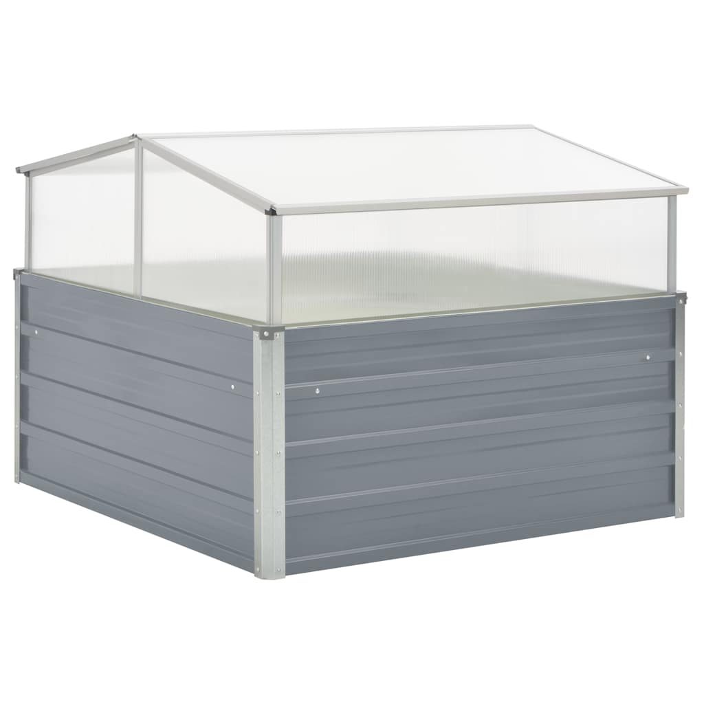 vidaXL Gewächshaus Grau Verzinkter Stahl 100×100×85 cm graue