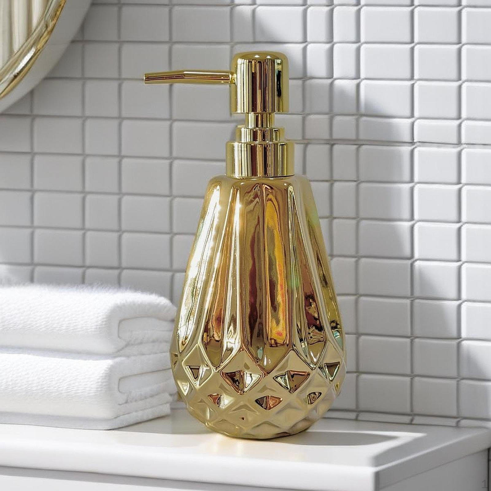 

Бутылка дозатора мыла для душа для салона красоты многоцелевой прочный керамический пустой золотой