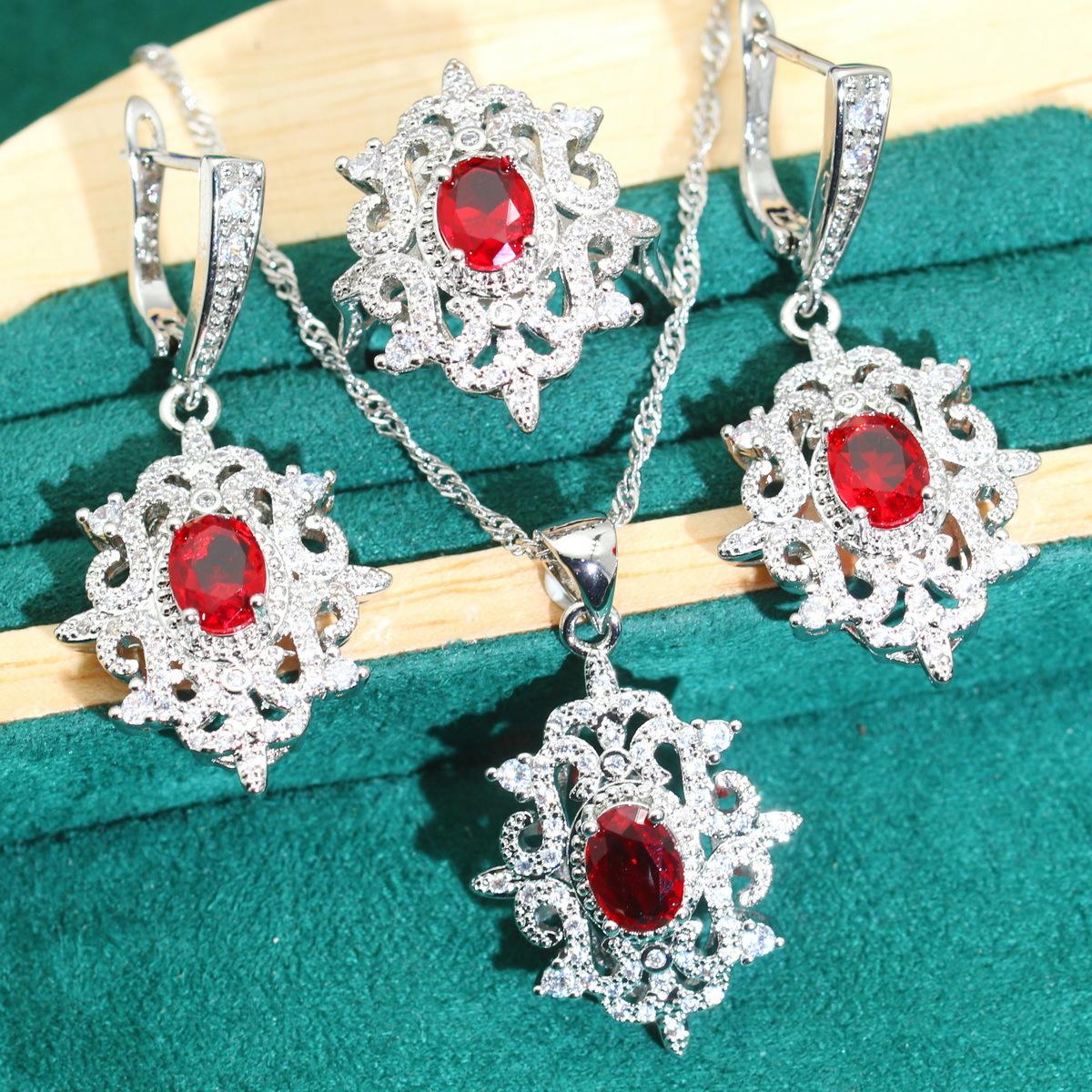 Супер элитные ювелирные изделия Европейский и N ожерелье кольцо серьги комплект ювелирных изделий 6 yards