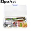 52pcs/set Complete Knitting Crochet Accessories Kit with Stitch Markers, Row Counter, Needles & Storage Box JXB