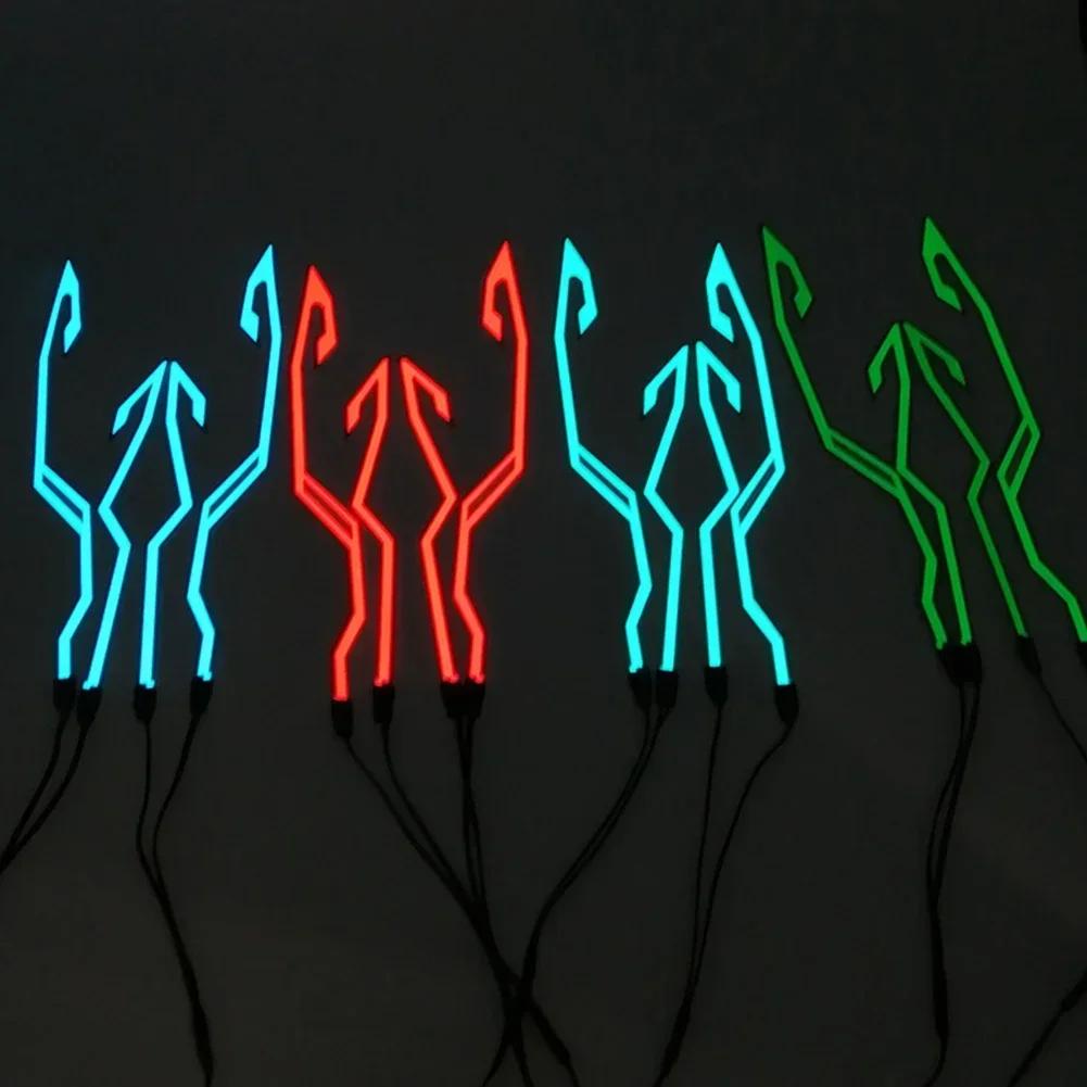 NEW Motorcycle Bike Waterproof LED Cold Light 4-in-1Helmet Strip EL Sticker Warning Lights Motorcycle Night Riding Accessories