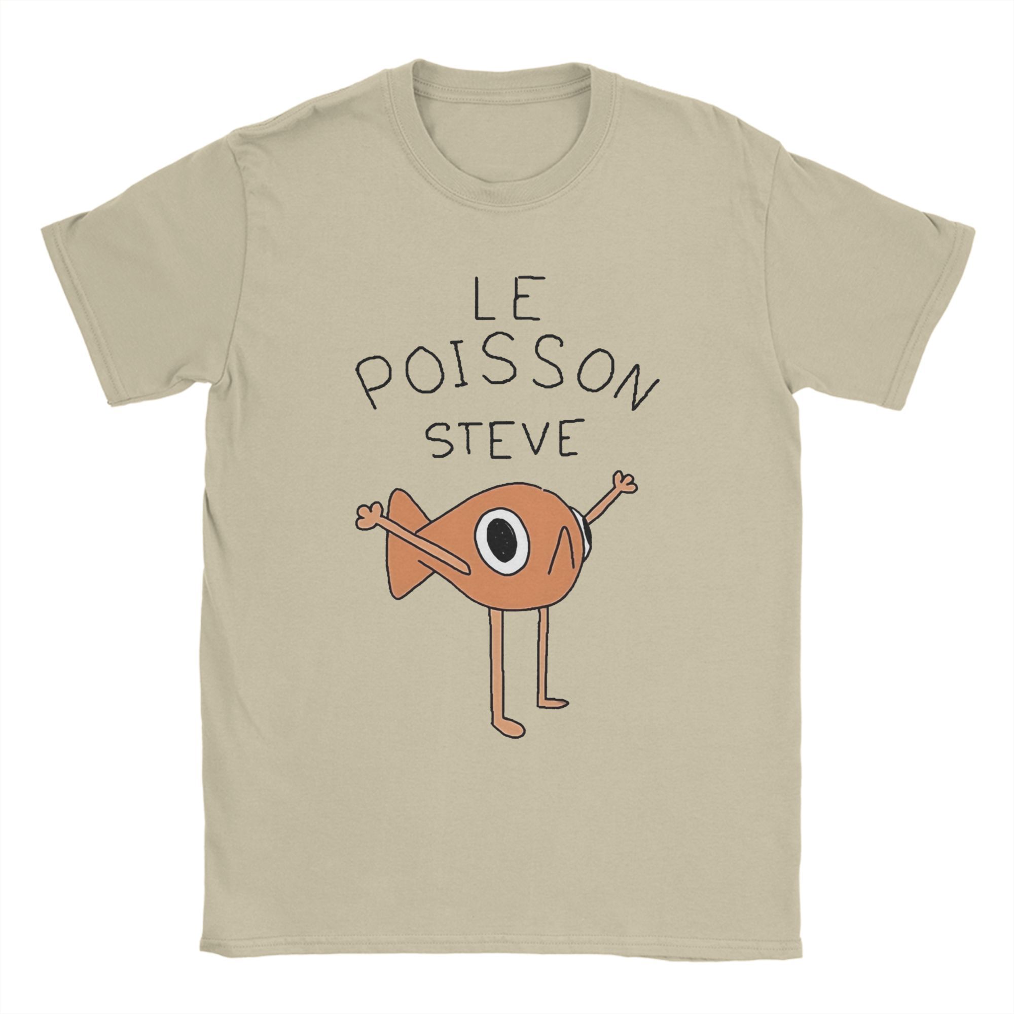 

Men Le Poisson Steve Funny Fish Meme T Shirts Trending Pure Cotton merchandise Novelty Short Sleeve O Neck Tees Gift T-Shirts M