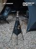 Mountain Fun Hexagonal Camping Table: Portable with 19 Lights, Lifting Storage Rack, and Detachable Aluminum Alloy Design.