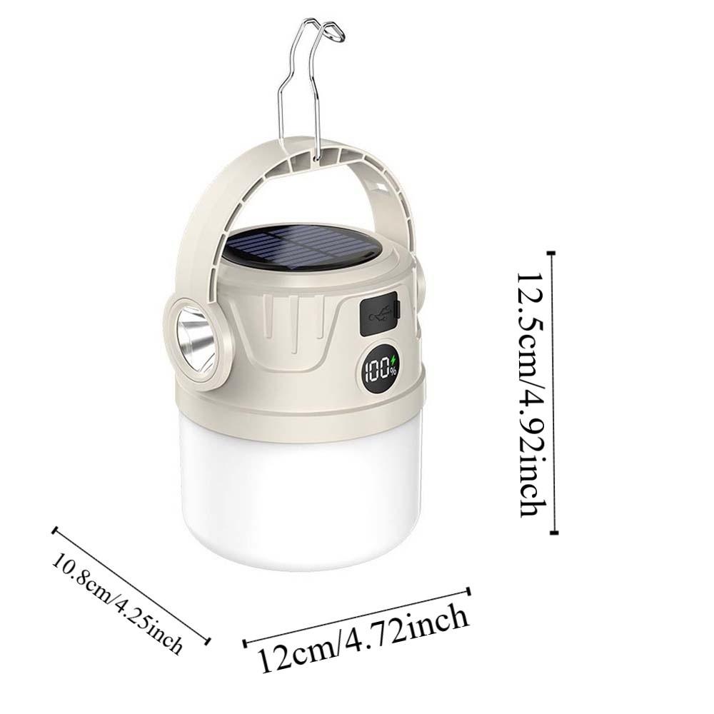 Portable Beige Tent Lamp Dimmable Hanging Lights Mini Solar Camping Light  Wilderness