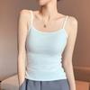 Sommerliches Damen-Camisole-Top mit ärmelloser Innenschicht und Unterschicht, dünnes Oberteil mit schmaler Passform und schöner Rückseite