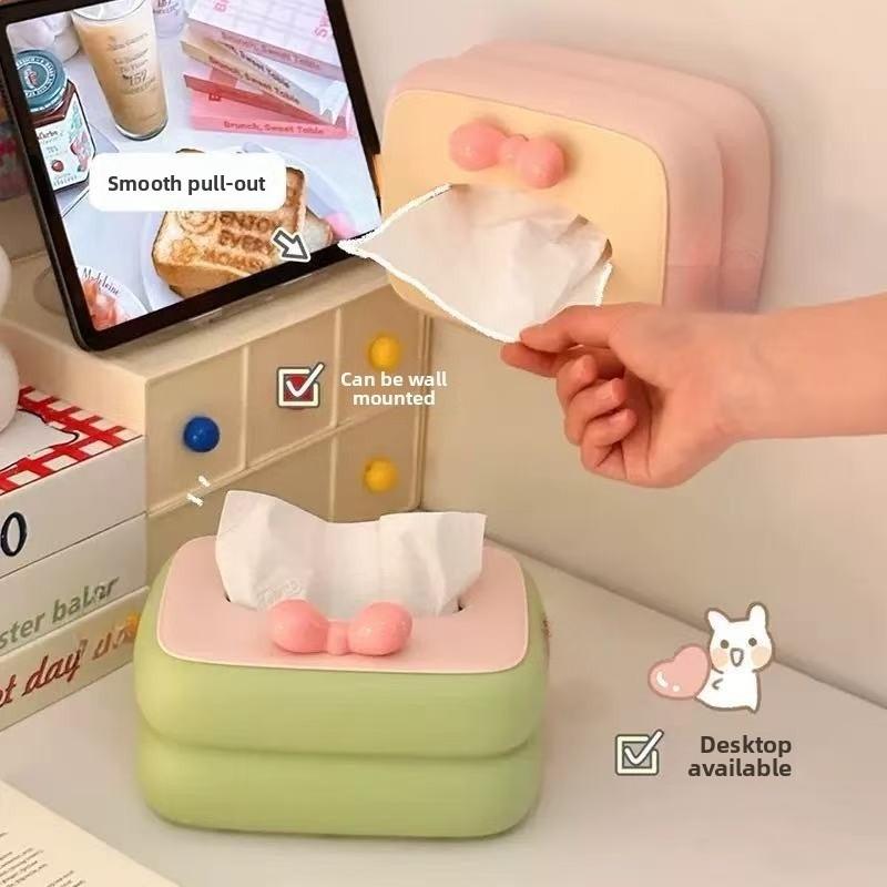 Tissue Box Dopamine Contrasting Color Living Room Coffee Table High-end Feeling Napkins Paper Box Creative Home Bedroom Desktop