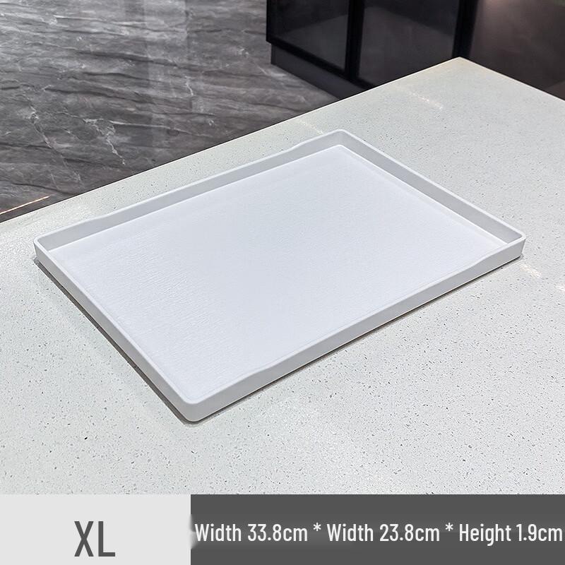 ZISIZ Anti-slip Rectangular Plastic Serving Tray