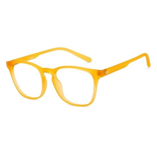 HUSTLR Zero Power Bluecut & Antiglare Computer Eyeglasses | Amber Orange Full Rim Square| For Kids Age 8-12 Yrs | HP D15011