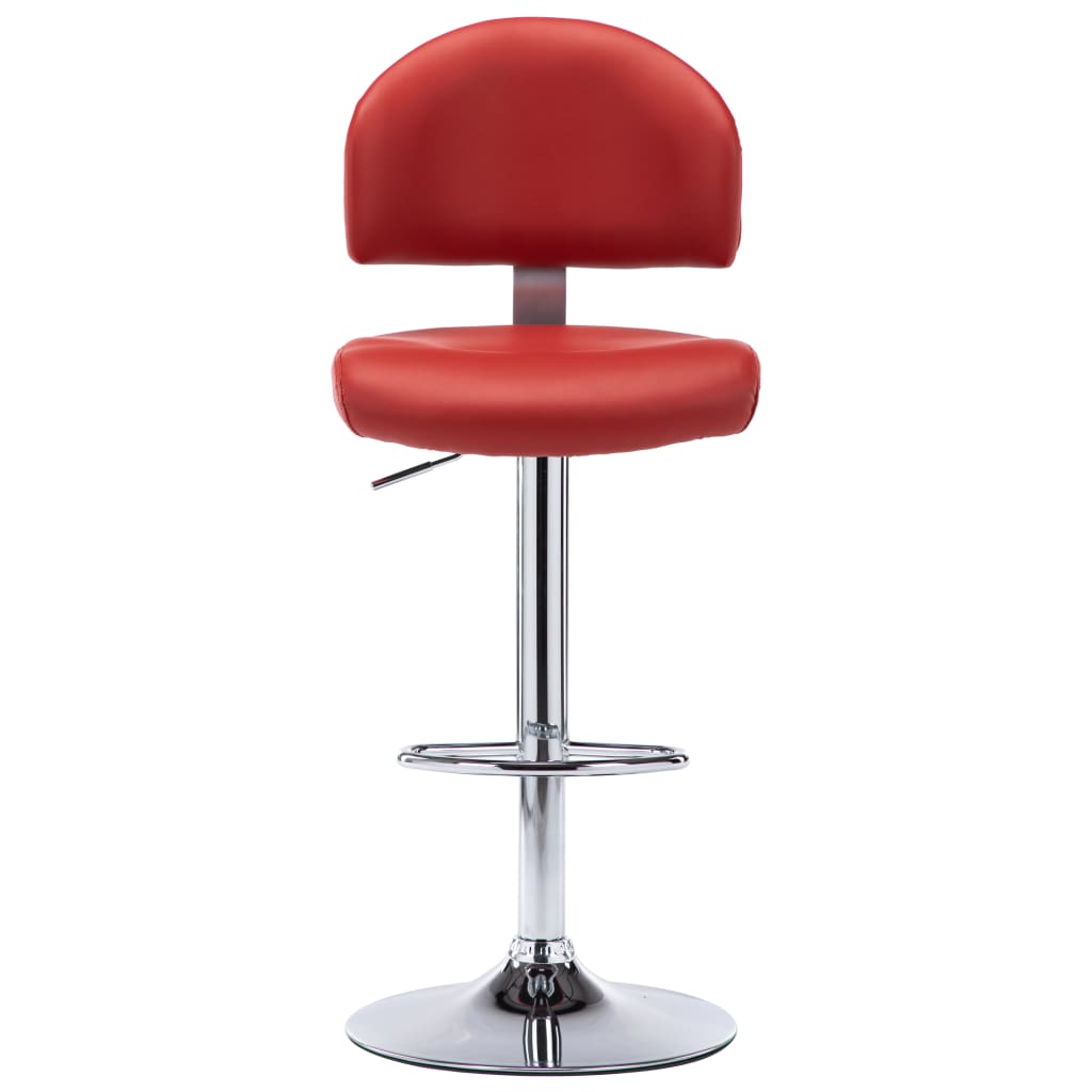 Bar Stool Burgundy Synthetic Leather