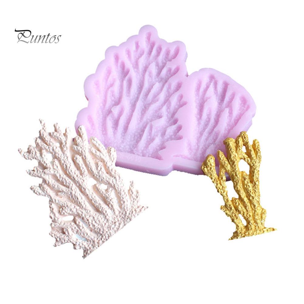 Silicone Fondant Cake Mold Embossed Coral Shape Chocolate DIY Decorative Tool