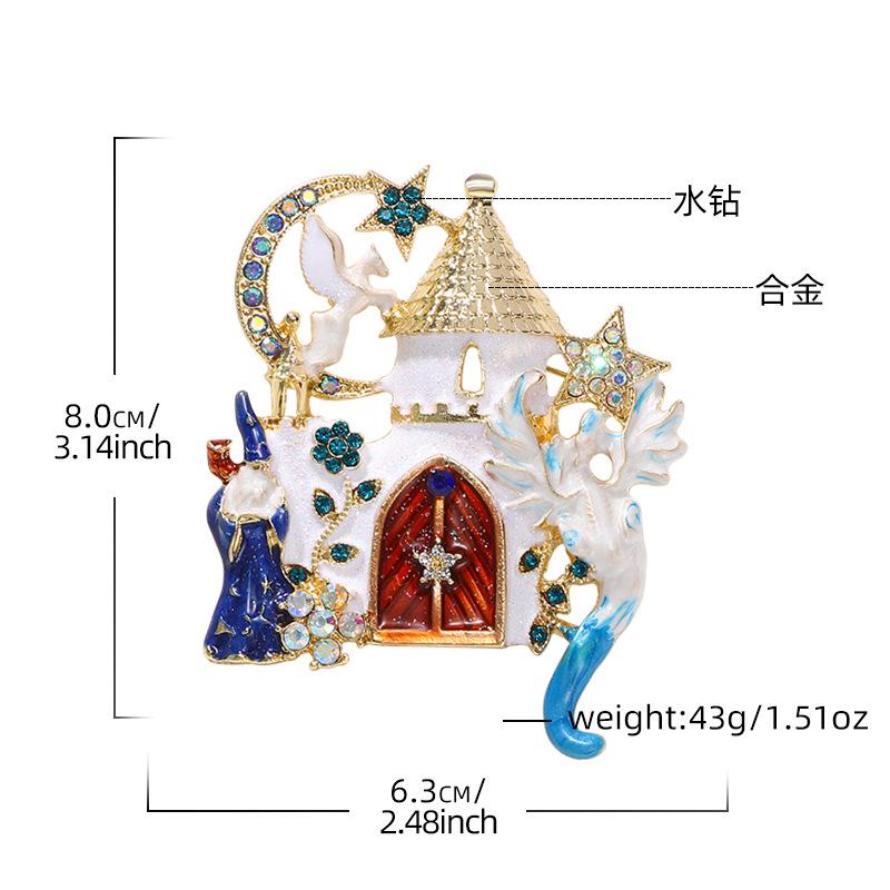 Fashion imitation enamel castle brooch star moon pegasus magician women's clothing accessories corsage