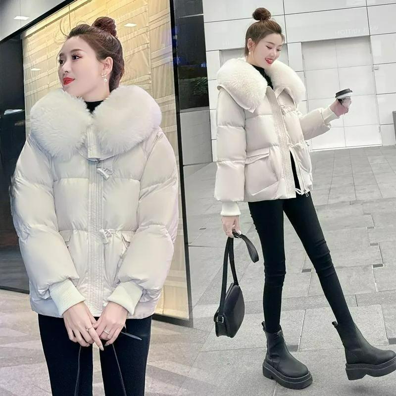 Padded Jacket Plus Size Down Padded Jacket Winter Fur Collar Thickened Short Western Style Loose Padded Jacket