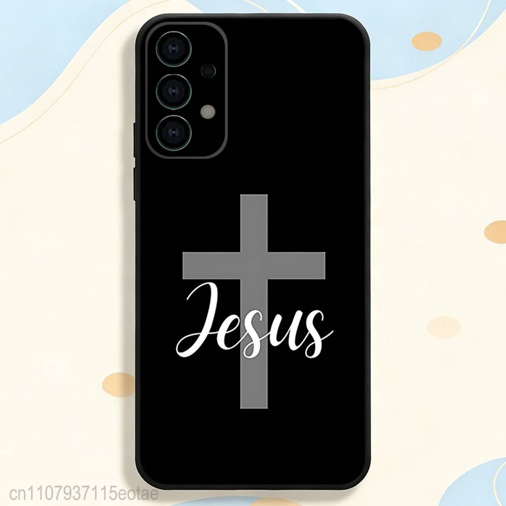 

Jesus Christian Simple Cross Phone Case For Samsung S25,S26,S24,S21,S22,S23,S30,Ultra,S20,Plus,Fe,Lite,5G Black Cover SamsungS23plus5G