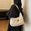 Fashion Cotton Shoulder Bag Soft Padded Zipper Crossbody Bags Large Capacity Handbags