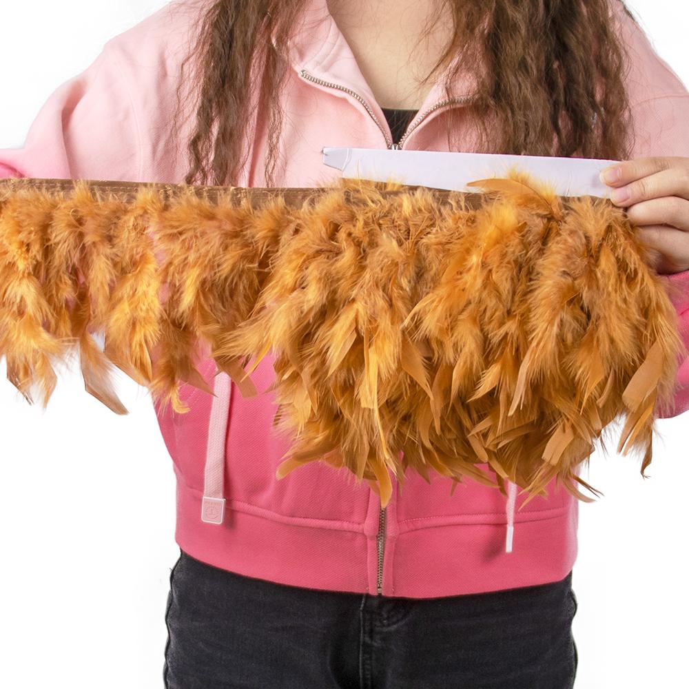 Multicolor Natural Turkey Feather Trim Ribbon 4-6 Inches Fluffy White Marabou Feathers Trims Lace for Party Skirt Clothing Decor