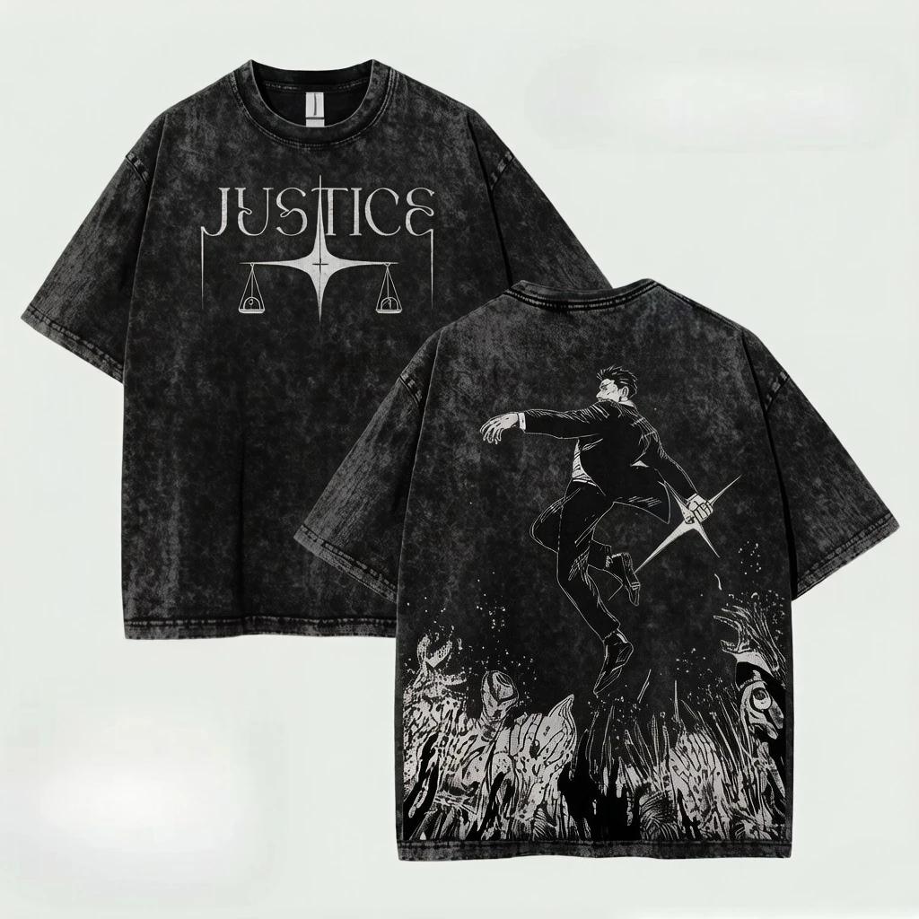 

Hiromi Higuruma Jujutsu Kaisen T Shirt Anime Washed Oversized T-shirt for Men s Clothing Summer Short Sleeve Cotton Tees Tops L