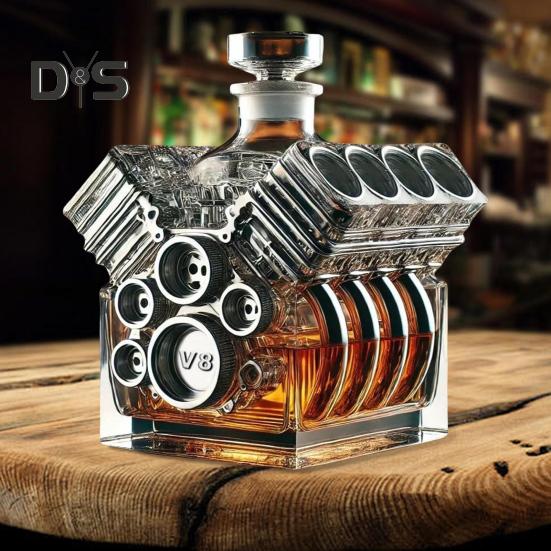 V8-motorer whiskyflaska kreativ vinkaraff dekoration personlig whiskyflaska hem bar prydnad