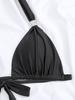 Solid Tie Thong Sexy Bikini Set Elegant Comfortable Two Piece Swimwear