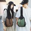 Schoolbag1011 New Trendy and Cool Going Out Multi-functional Backpack Men's and Women's Leisure Sports Gray Nylon Breast Bag Water Cup Bag