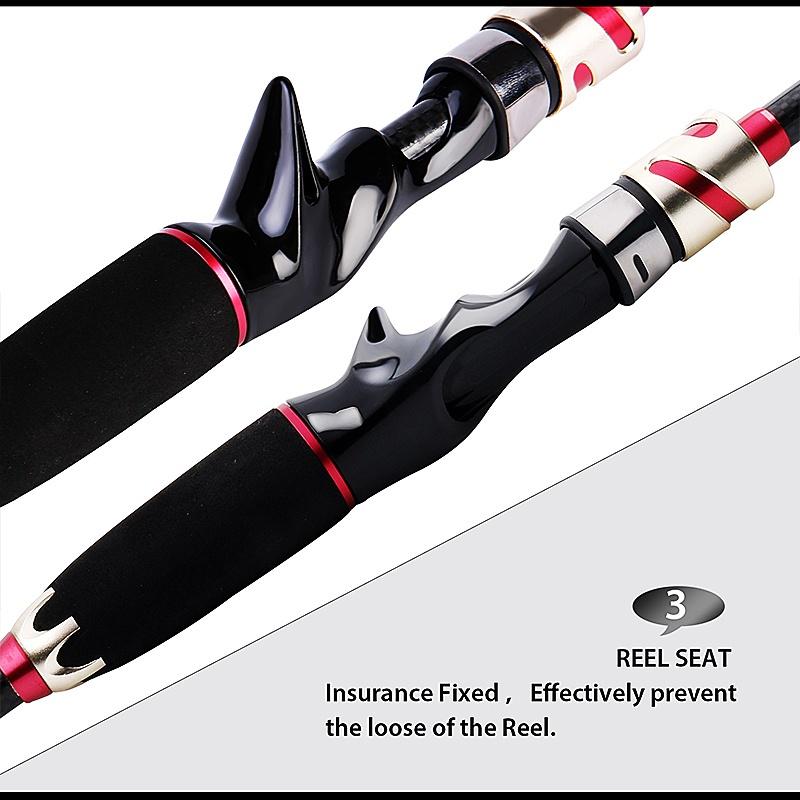 Casting Rod 2.1M 4 Piece Carbon Graphite Portable Baitcast Rod Inshore Fishing Pole Freshwater