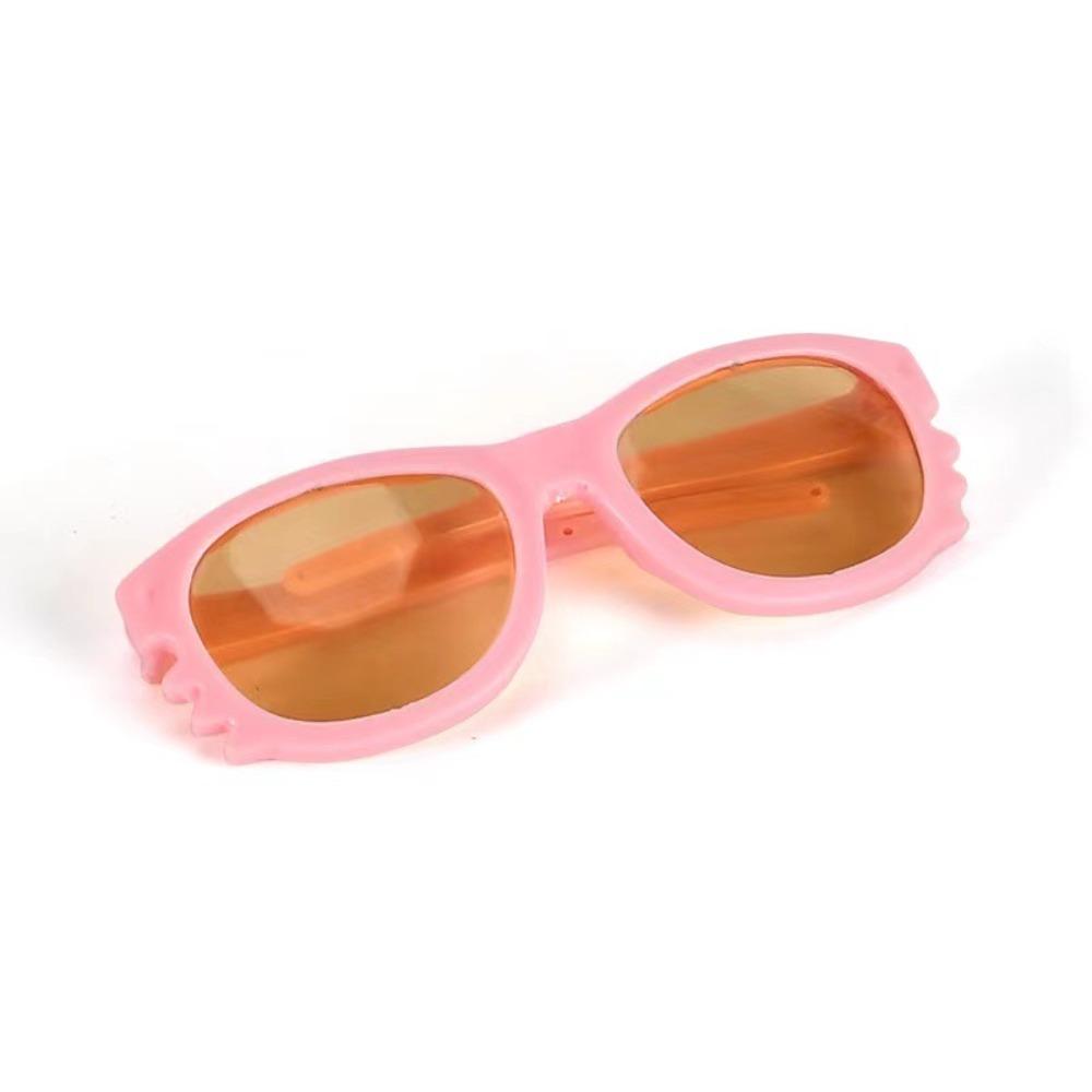 2pcs/set Multicolor Retro Cool Doll Glasses Round Frame Mini Plastic Glasses for Doll  Kids Toy