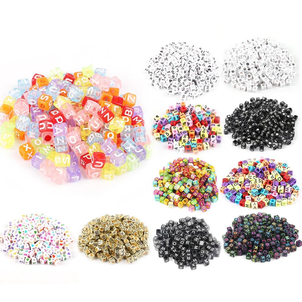 DIY Kids' Educational Alphabet & Number Beads - Acrylic Jewelry Making Kit