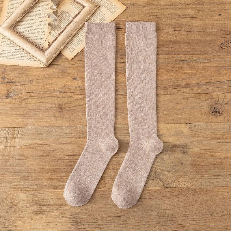 Pressure Slimming Calf Socks, Strong Pressure Shaping Long Tube Socks, Women's Mid-tube Autumn and Winter Trendy High Tube Solid Color Cotton Socks