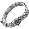Stainless Steel Retro Viking Wolf Head Bracelet Personality Trendy Jewelry For Men 19 Cm