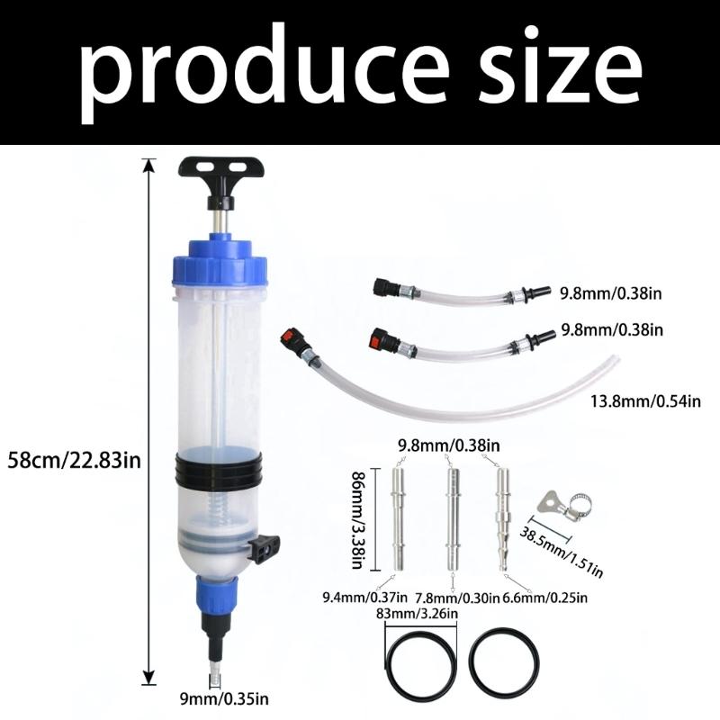 Heavy Duty Hand Pump 1500ML Oil Syringes Extractor Tool with Corrosion Resistant Design Suitable for Vehicle Maintenance