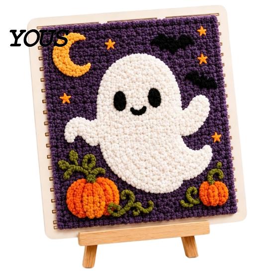 Handmade Yarn Art Craft DIY Fabric Weaving Painting Kit, Halloween Christmas Crochet Kit Decor Projects for Decoration, Beginner Project Set Supplies