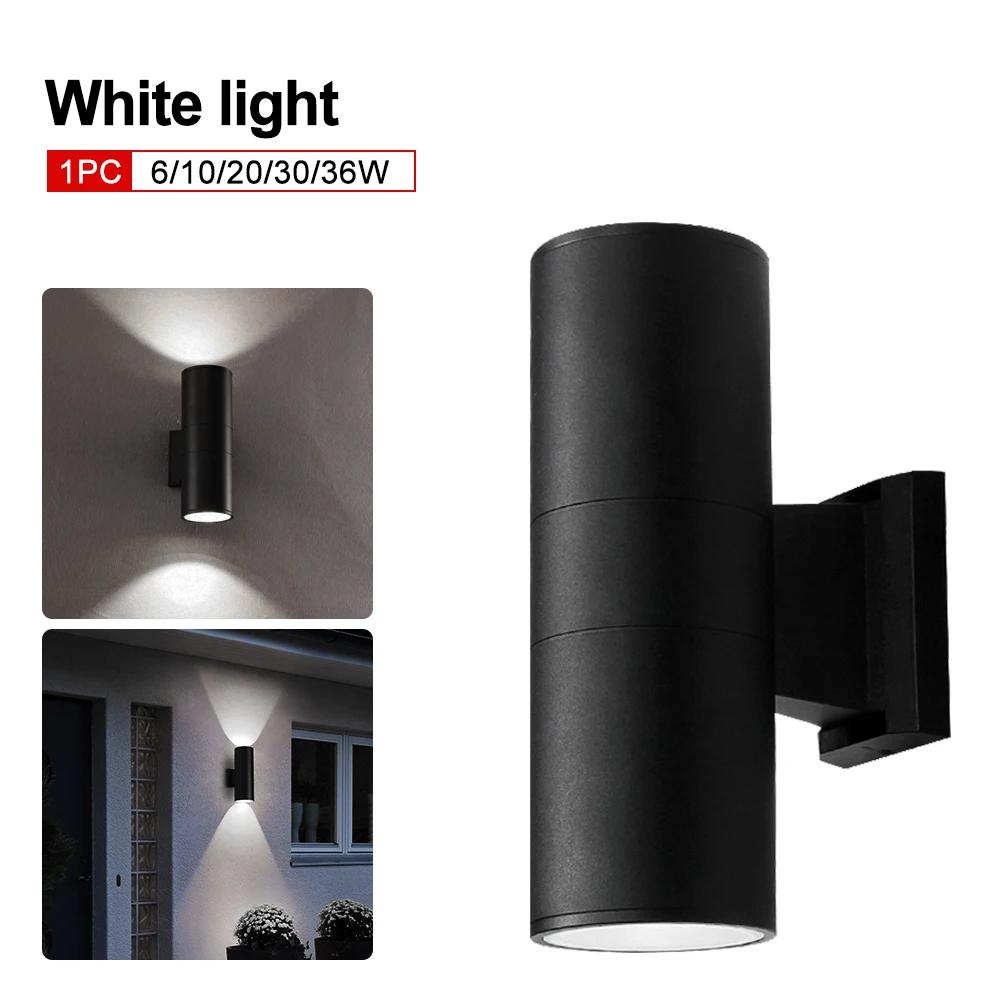 10W/20W/36W COB Up Down Dual-Head Wall Lamp Outdoor Sconces Waterproof IP65 Led Wall Porch Light Nordic Cylinder Balcony Fixture
