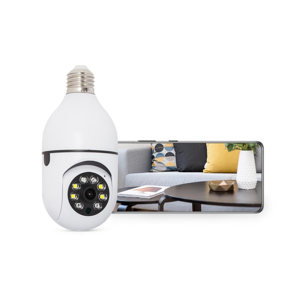 E27 Wireless Panoramic Bulb Camera - 360° Rotation & Full-Color Night Vision