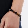 10mm tiger eye glass protective handmade bracelet for men as a gift