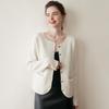 Round Neck Cashmere Cardigan for Women - Autumn/Winter Thick Knit Sweater Coat.