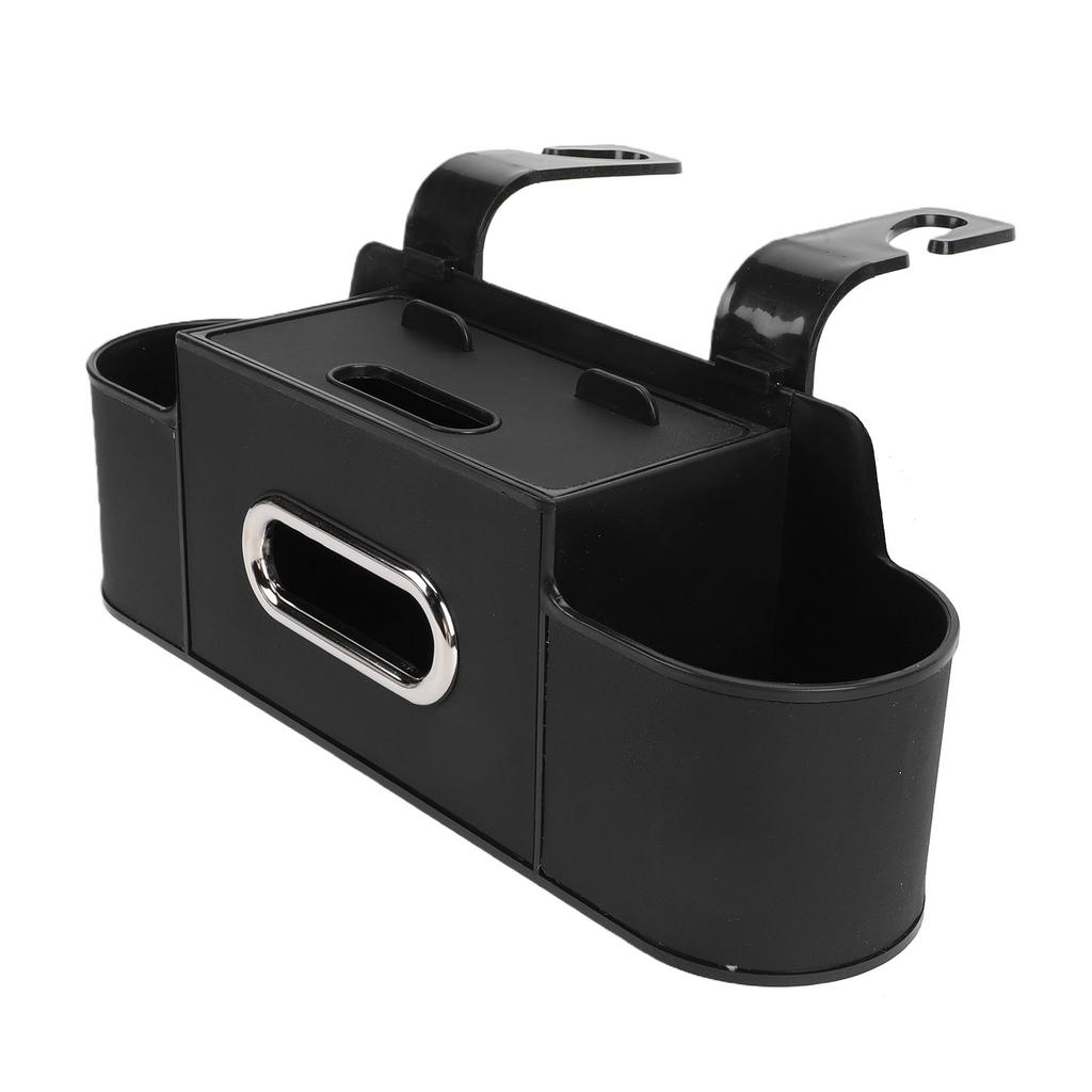 Car Back Seat Organizer with Cup Holder Tissue Dispenser Hooks Multifunctional Seat Back Storage Box for SUV Truck Sedan