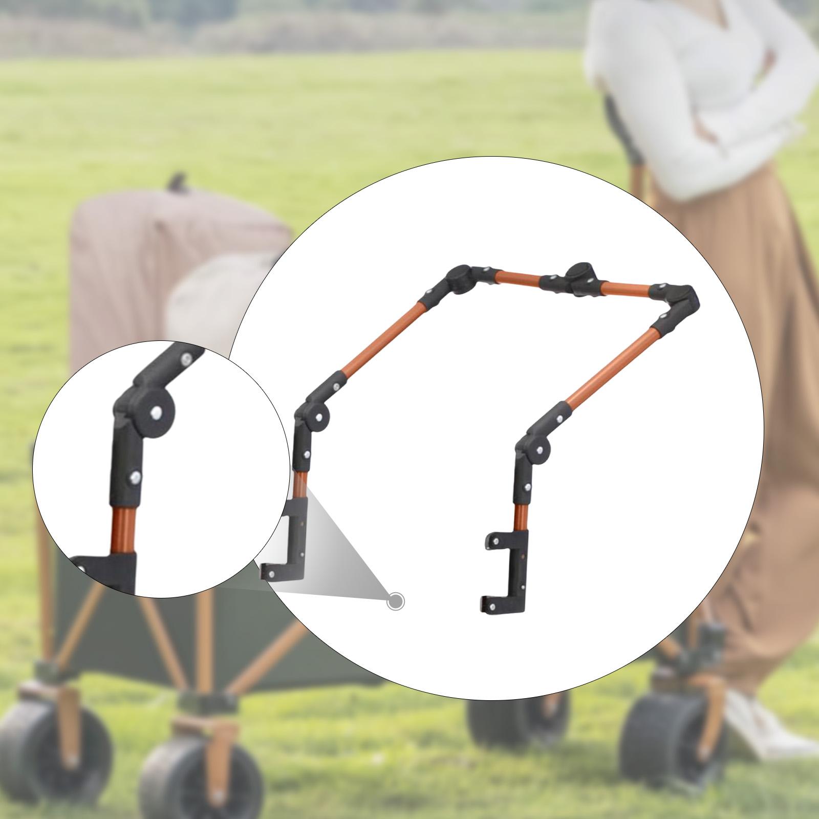 Складная тележка Ручка для толкания Универсальная Съемная Аксессуары для пляжной тележки Простая установка Ручка для хозяйственной тележки Запасная часть коричневый