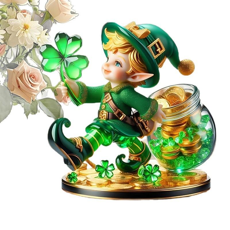 Dwarf Man Clover Dwarf, 1Pc Home Decoration Ornaments, Study Decoration Display, Desktop Ornaments, Festive Atmosphere