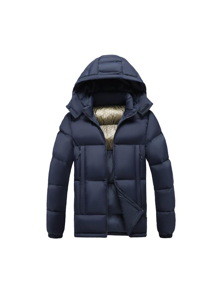 

Легкий Хлопок Удобная и Универсальная Куртка Мужская Зимняя Мода Однотонная Приталенная Съемный Капюшон Утепленная Куртка с Капюшоном Мужская 4XL