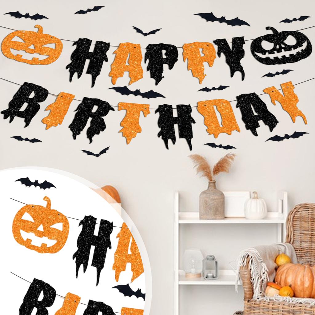 Halloween Letter Pumpkin Flag Decoration Banner Arrangement