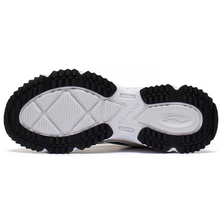 New LiNing Cushioning Anti-Slip Wear-Resistant Breathability Low-Top Sports Casual Shoes Men's White Green ARLS021-2