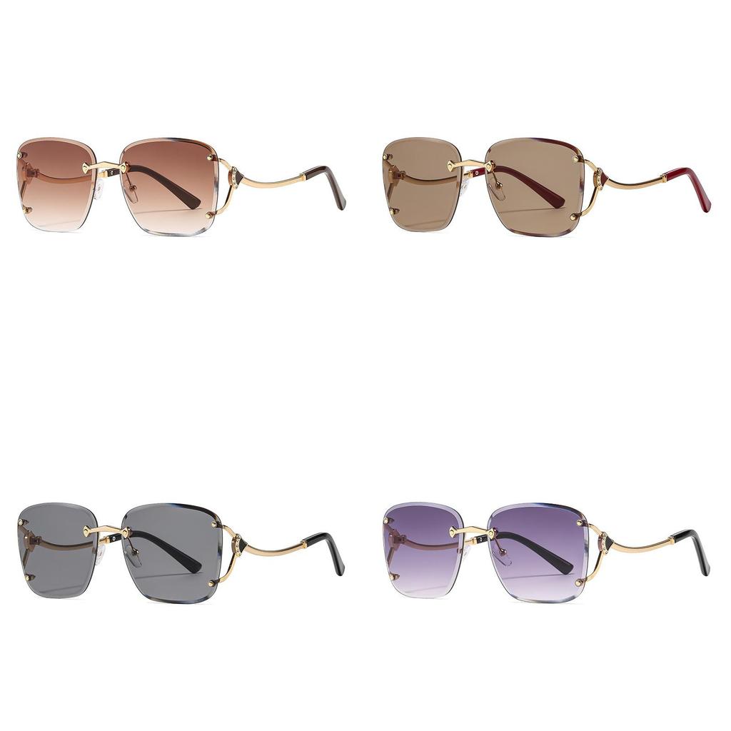 High Fashion Womens Metal Frame Square Sunglasses With Uv400 Protection For Outdoor Activities