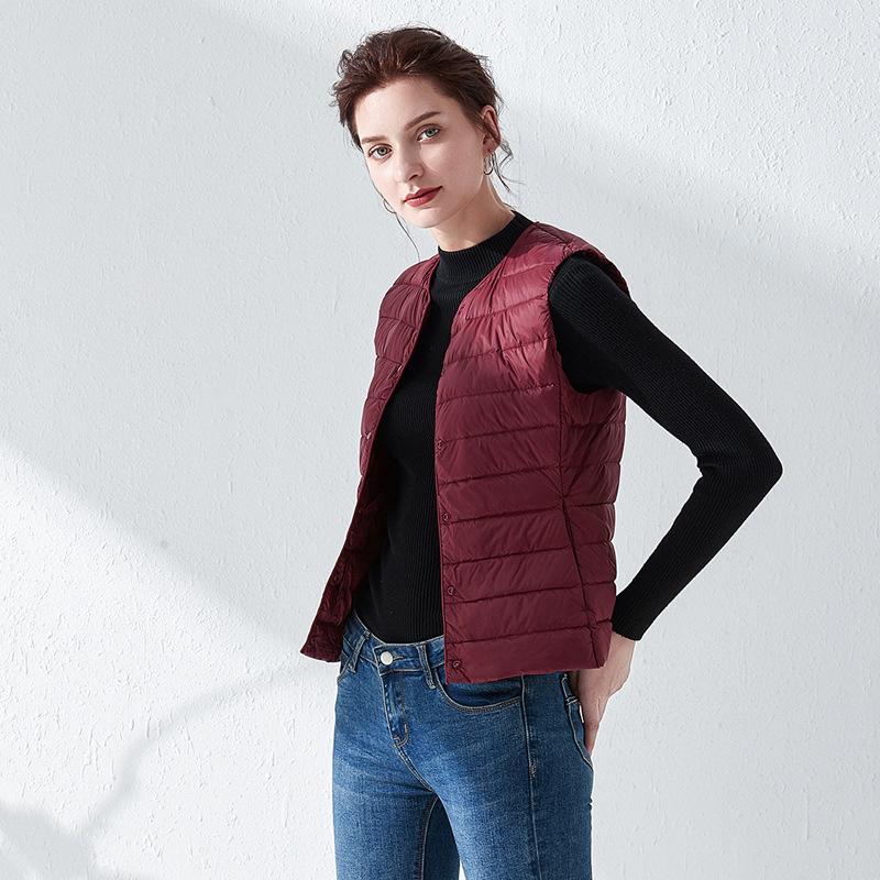 Women's 2025 Lightweight Collarless Down Vest - Short, Versatile, Fashionable Korean Style.