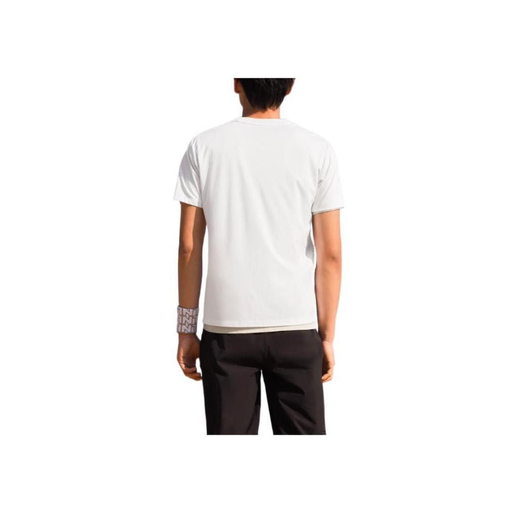 Anta All-Weather Series Solid Color Crew Neck Pullover Brand Logo National Flag Letter Print Short Sleeve T-Shirt Men T-Shirt White 152220115-3