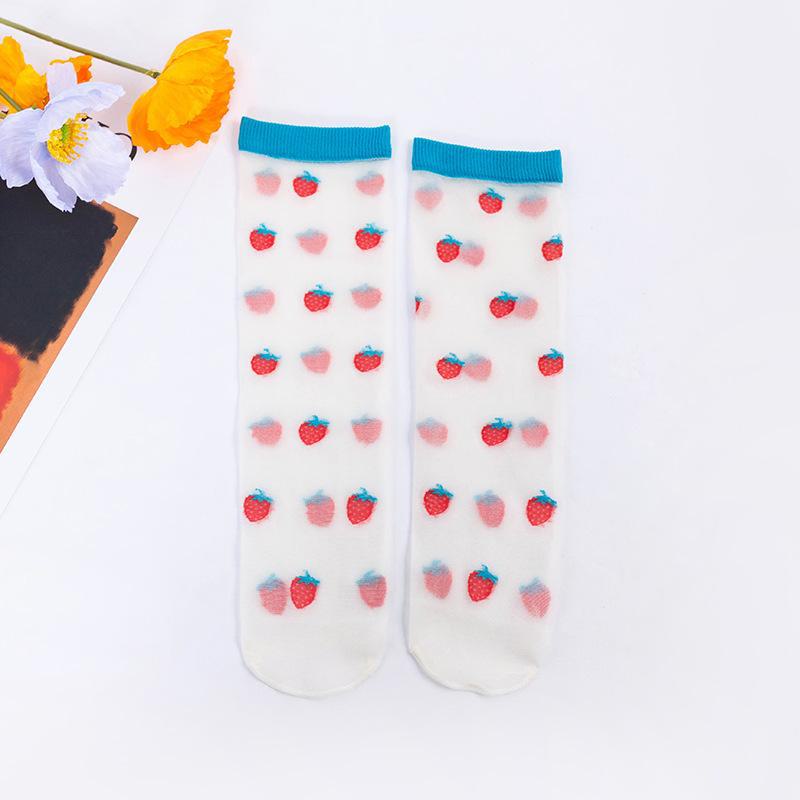 Spring & Summer Lace Sweet Floral Glass Silk Socks - Trendy and Cute Women's Socks with Sweat Absorption