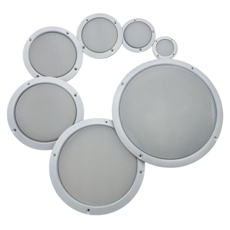 White Metal Mesh Speaker Horn Covers: 2, 3, 4, 5, 6.5, 8, 10 Inch