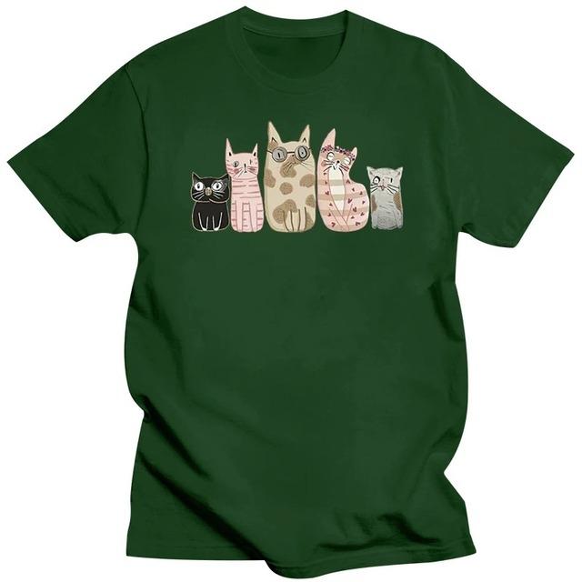 

Забавная детская рубашка, модная детская футболка с котами, милая футболка с короткими рукавами и животными, футболка из 100% хлопка с принтом для мальчиков и девочек 130cm