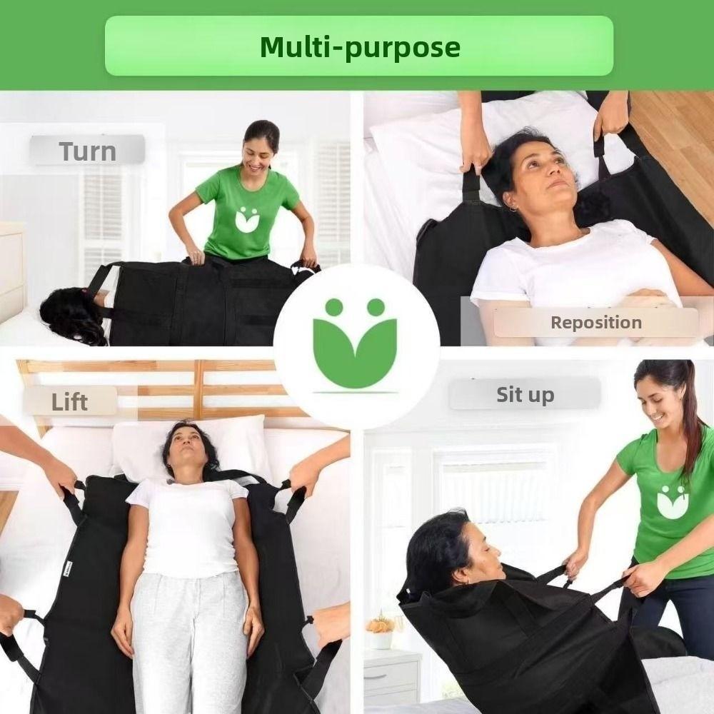 Reusable Elderly Turning Care Pad Reinforced Handles Patient Positioning Pad  Bedridden Patients