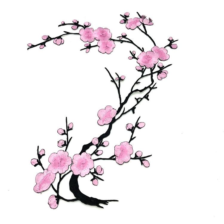 Plum Blossom Embroidery Cheongsam Patch - Chinese Style Decorative Flower Cloth Embellishment