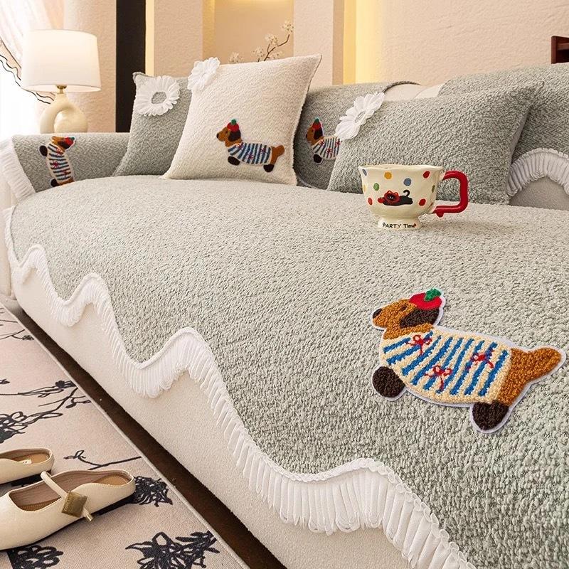 Schneeflocken-Ni Speziell geformtes Sofakissen Neues Cartoon-Vierjahreszeiten-Universelles Leder-Sofasitzkissen Rutschfeste Abdeckung Abdeckung